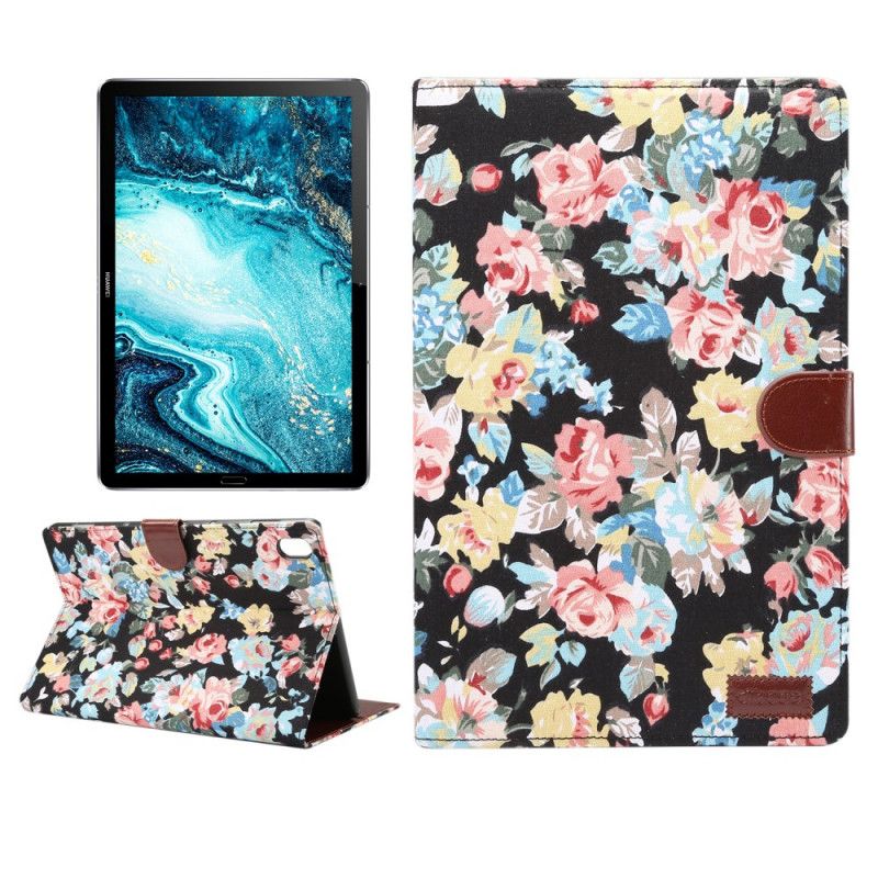 Flip Cover Huawei MediaPad M6 10.8'' Sort Frihedsblomster