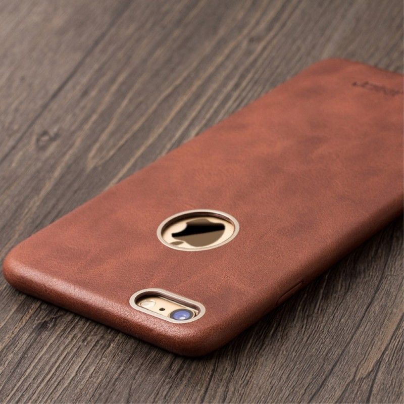 Cover for iPhone 6 / 6S Plus Brun Ægte Læder - Qialino