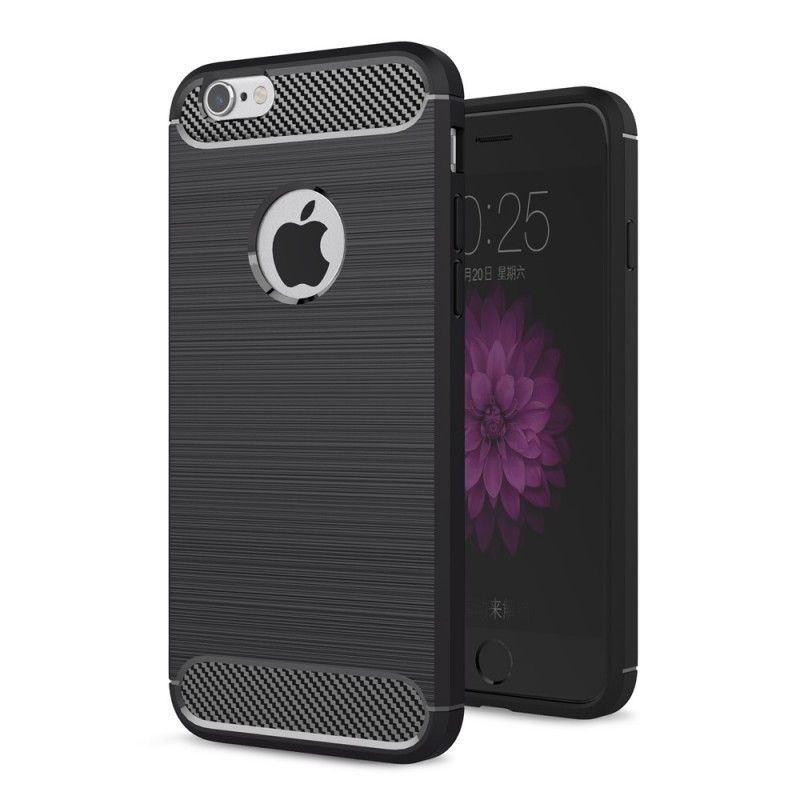 Cover iPhone 6 / 6S Plus Sort Børstet Kulfiber