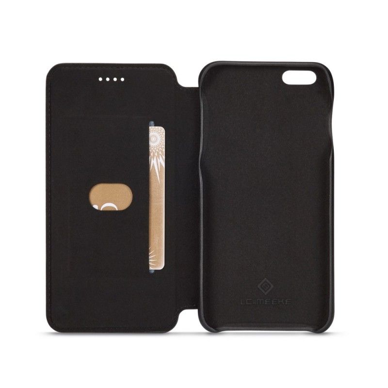 Læder Cover for iPhone 6 / 6S Plus Sort Lc.Imeeke Lædereffekt