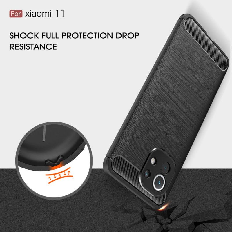 Cover for Xiaomi Mi 11 Sort Børstet Kulfiber