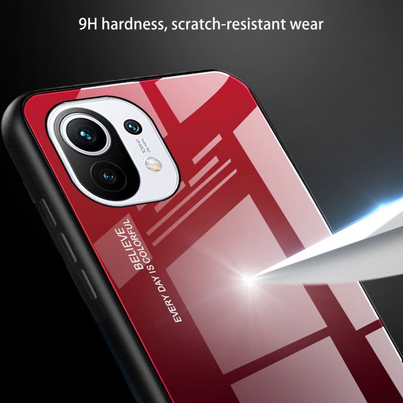 Cover Xiaomi Mi 11 Rød Vær Dig Selv Hærdet Glas Original