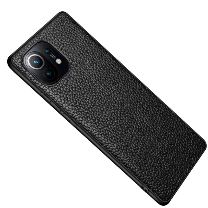 Cover Xiaomi Mi 11 Sort Ægte Lychee Læder