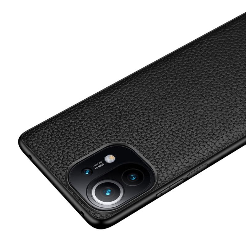 Cover Xiaomi Mi 11 Sort Ægte Lychee Læder