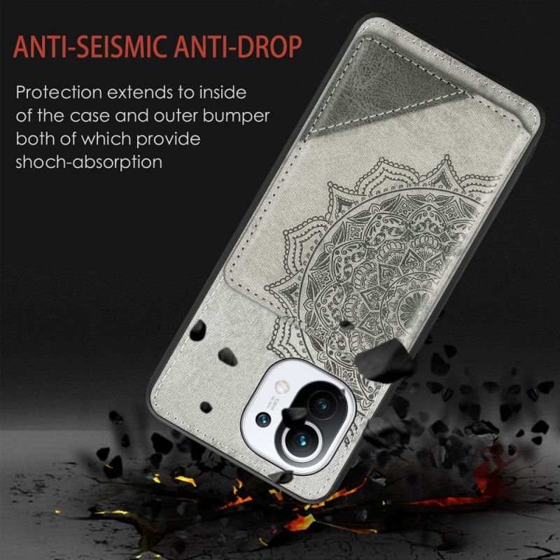 Cover Xiaomi Mi 11 Sort Multifunktionelt Mandala Design