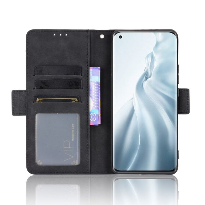 Flip Cover Læder for Xiaomi Mi 11 Sort Førsteklasses Multikort