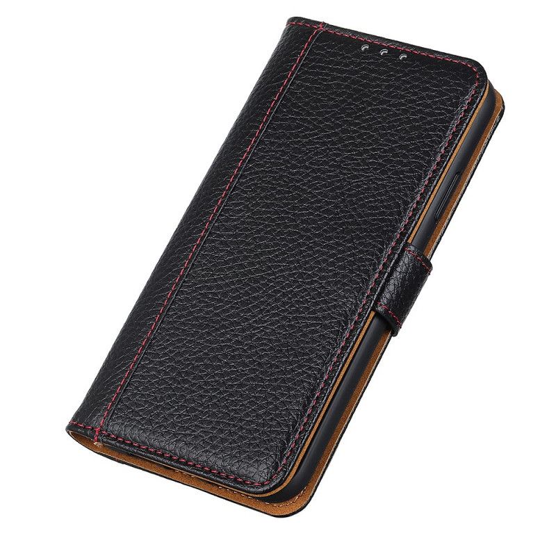 Flip Cover Læder for Xiaomi Mi 11 Sort Syet Lychee-Lædereffekt