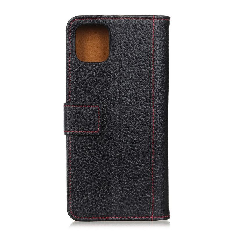 Flip Cover Læder for Xiaomi Mi 11 Sort Syet Lychee-Lædereffekt