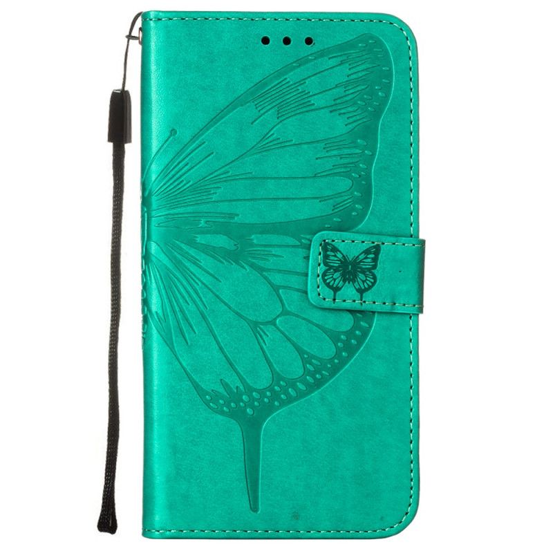 Flip Cover Xiaomi Mi 11 Sort Designer Sommerfugl Med Rem