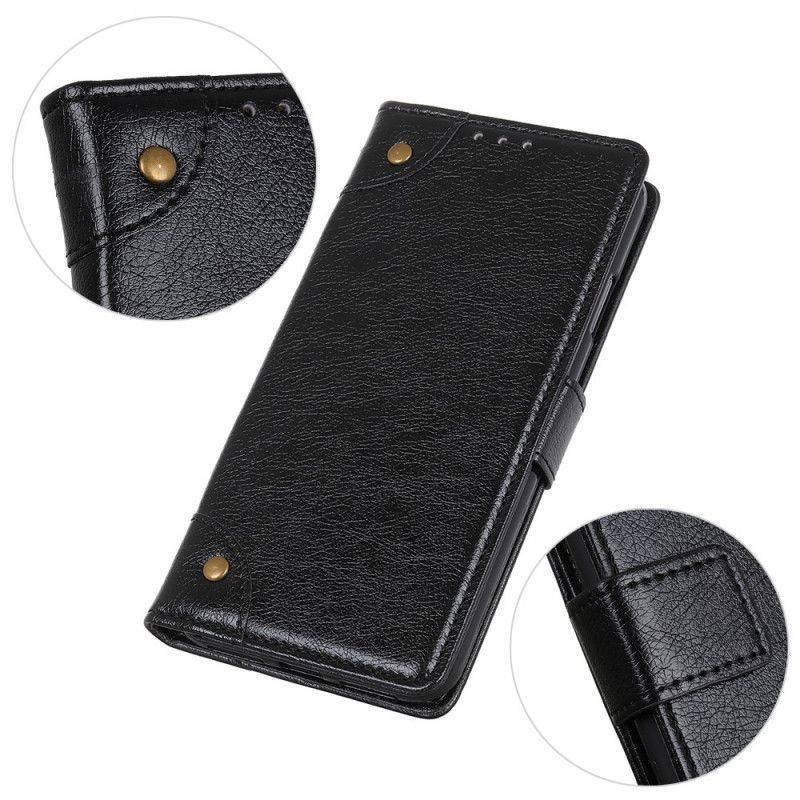 Flip Cover Xiaomi Mi 11 Sort Vintage Nitter Nappalæder Stil