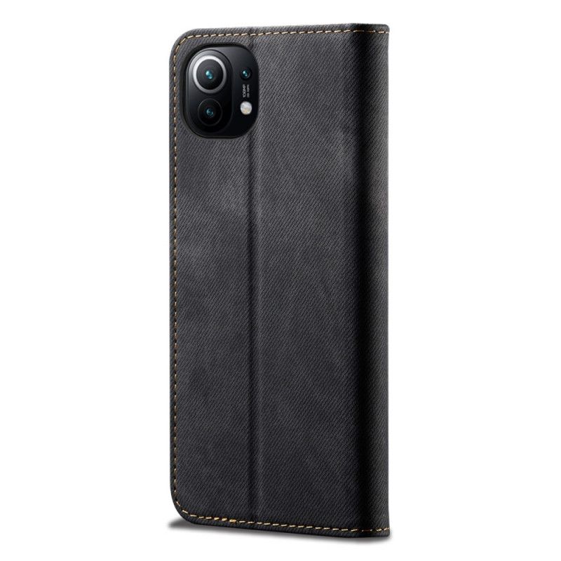 Læder Cover Xiaomi Mi 11 Sort Jeansstof Beskyttelse