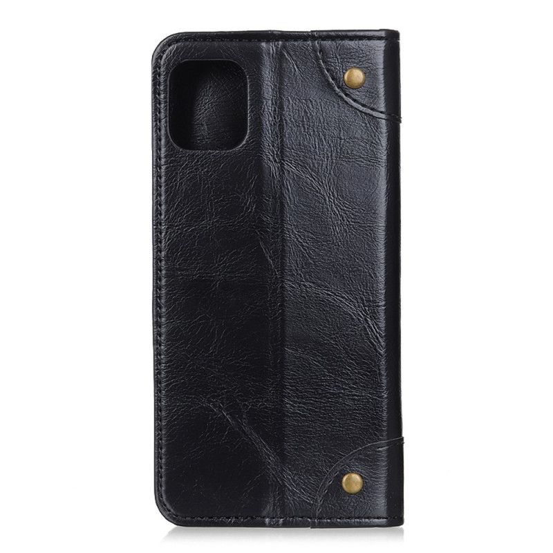 Læder Cover Xiaomi Mi 11 Sort Mobilcover Vintage Nitter I Læderstil