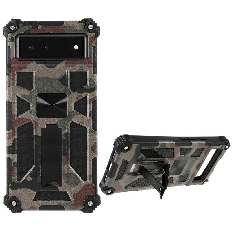 Cover Google Pixel 6 Telefon Etui Camouflage Aftagelig Støtte