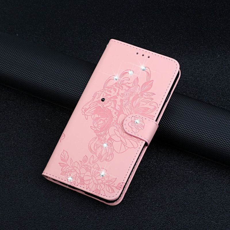 Flip Cover Google Pixel 6 Barok Tiger And Strass