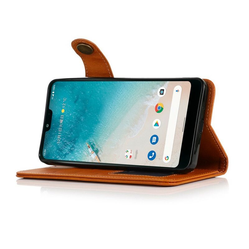 Flip Cover Google Pixel 6 Imiteret Læder Knap Khazneh