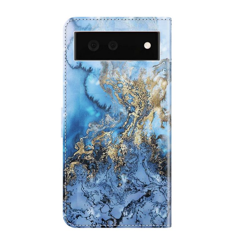 Flip Cover Google Pixel 6 Light Spot Marble Design Med Snor