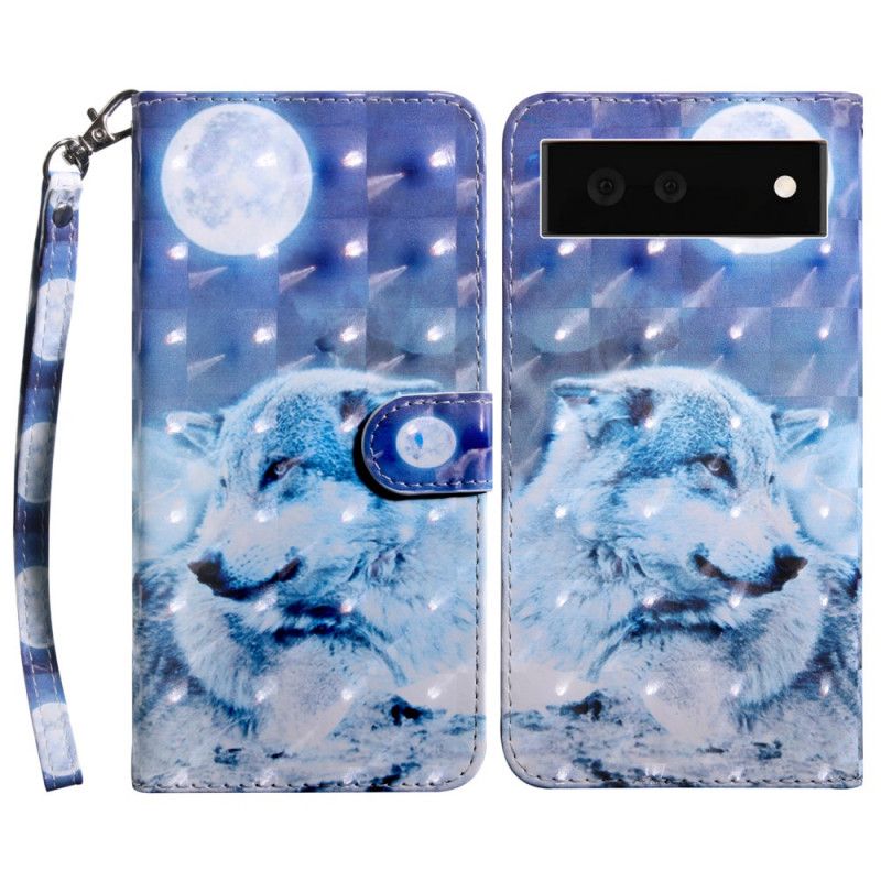 Flip Cover Google Pixel 6 Moonlight Wolf