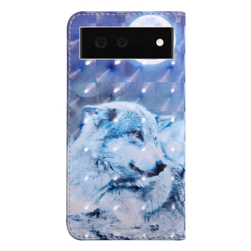 Flip Cover Google Pixel 6 Moonlight Wolf