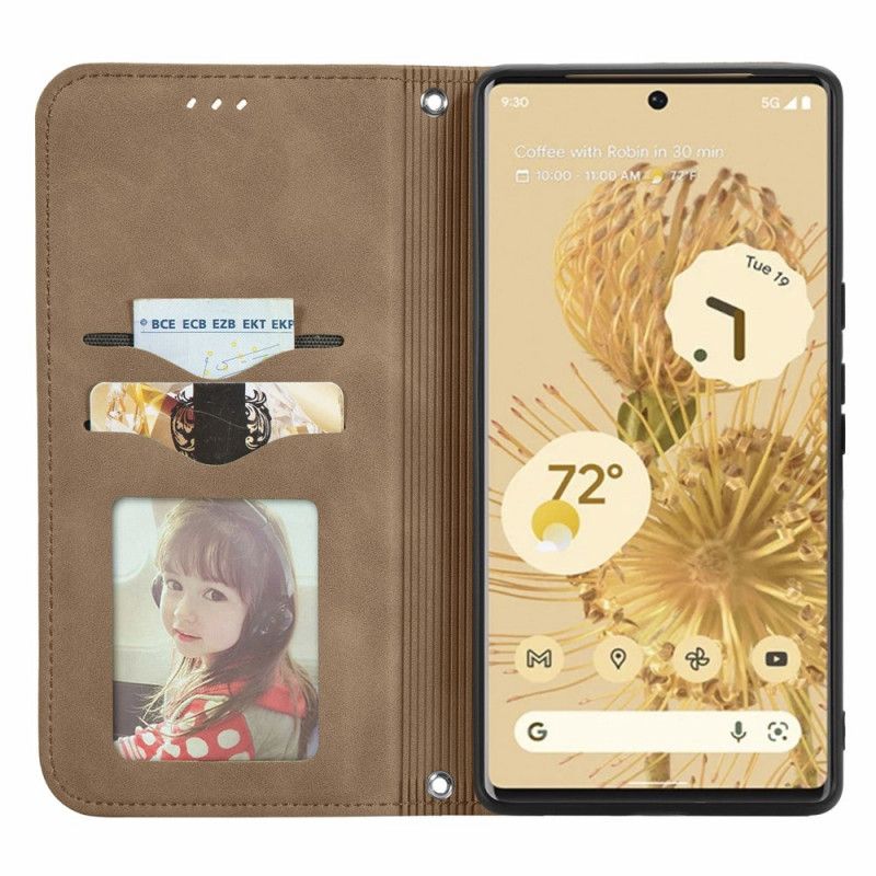 Flip Cover Google Pixel 6 Skin-touch Vintage Design