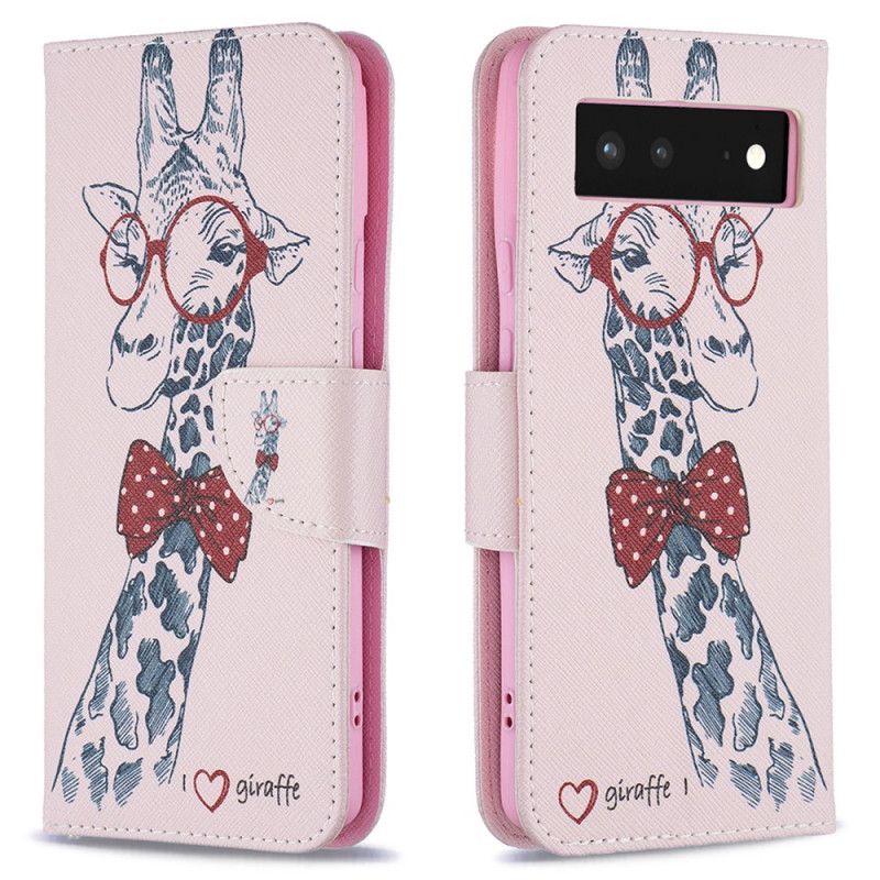 Flip Cover Til Google Pixel 6 Brainy Giraffe