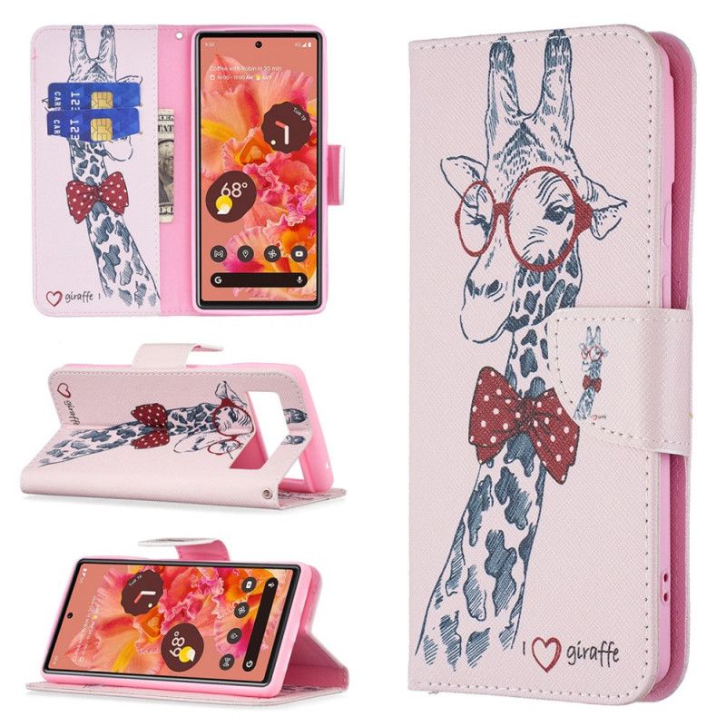 Flip Cover Til Google Pixel 6 Brainy Giraffe