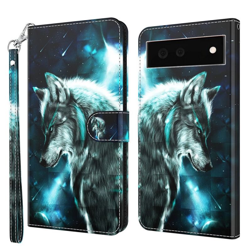 Flip Cover Til Google Pixel 6 Majestic Wolf