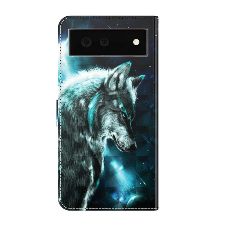 Flip Cover Til Google Pixel 6 Majestic Wolf