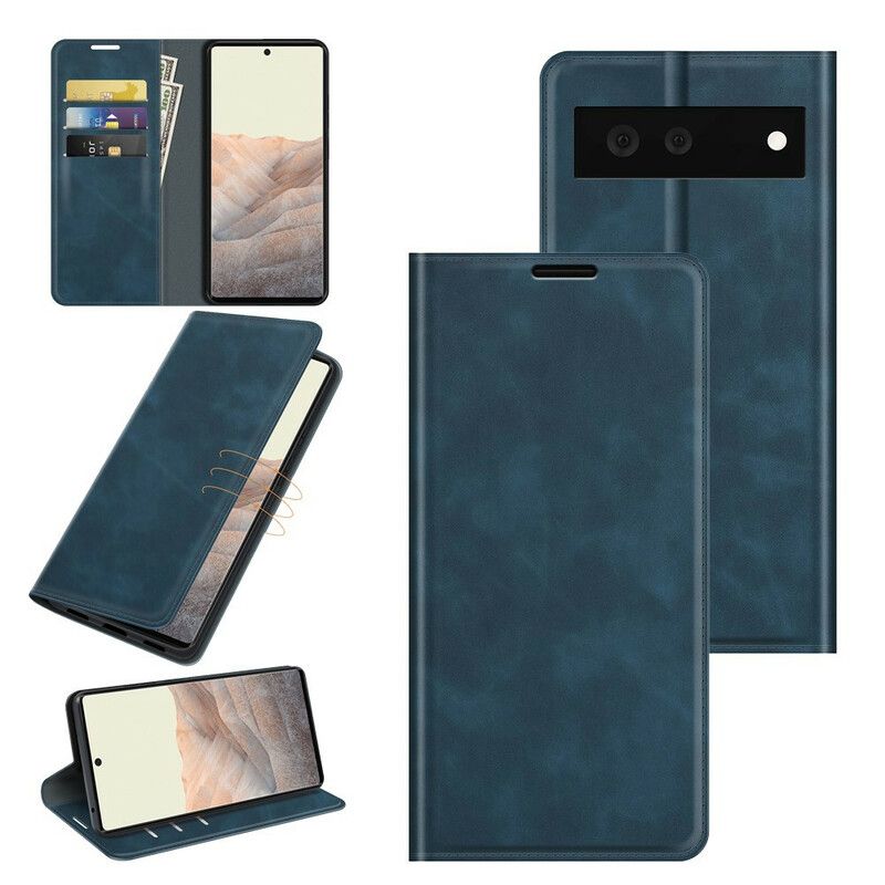 Flip Cover Til Google Pixel 6 Skin-touch