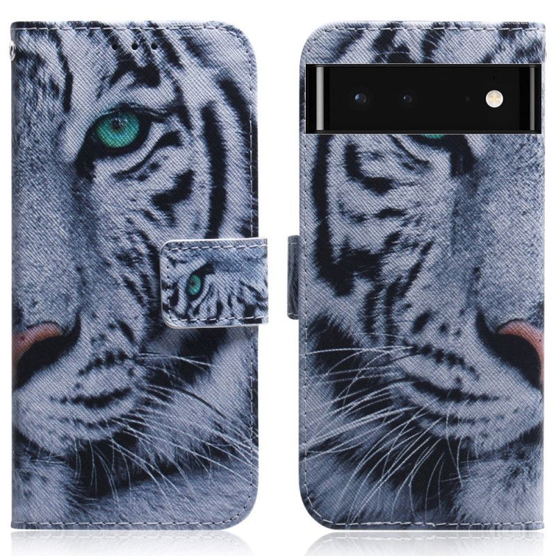 Flip Cover Til Google Pixel 6 Tiger Face