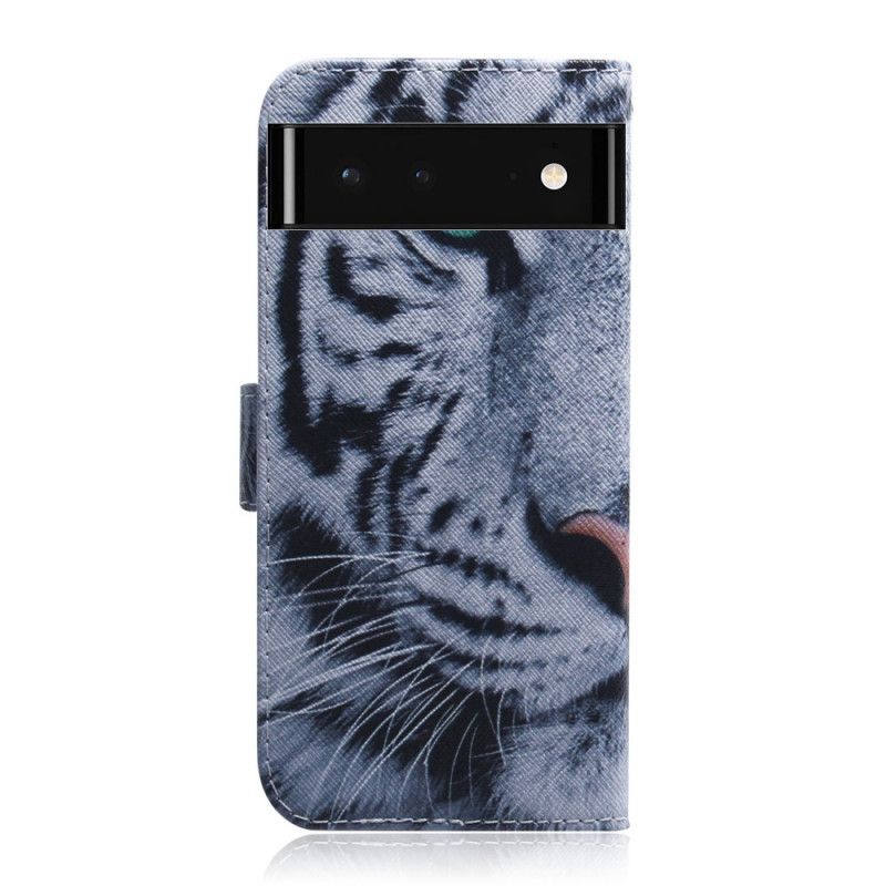 Flip Cover Til Google Pixel 6 Tiger Face