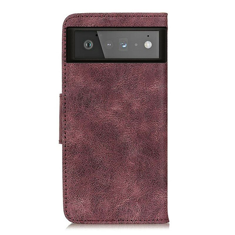 Flip Cover Til Google Pixel 6 Vintage Dobbeltsidet Magnetklap