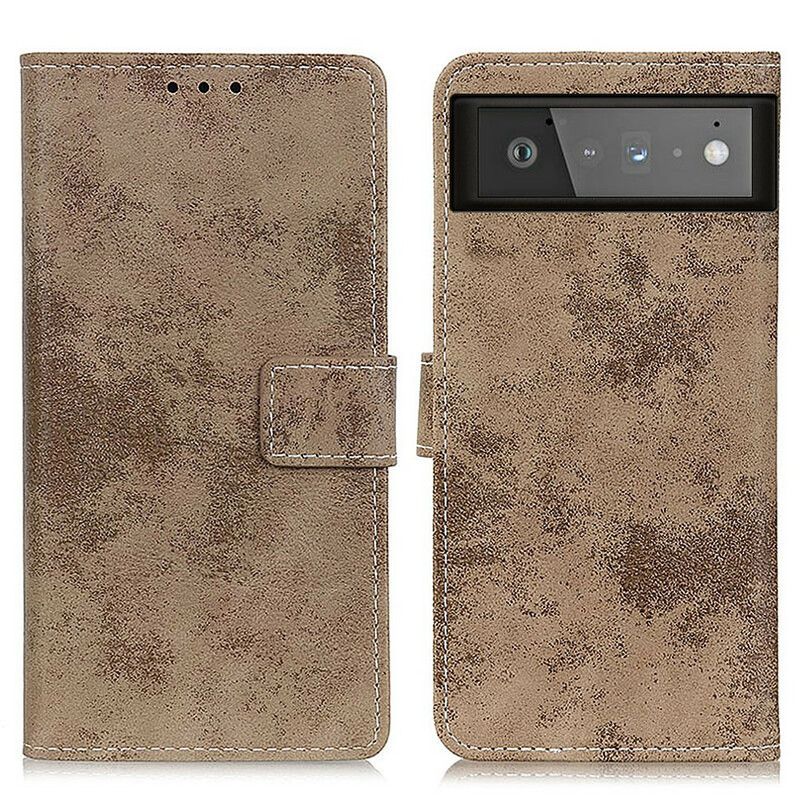 Flip Cover Til Google Pixel 6 Vintage Lædereffekt