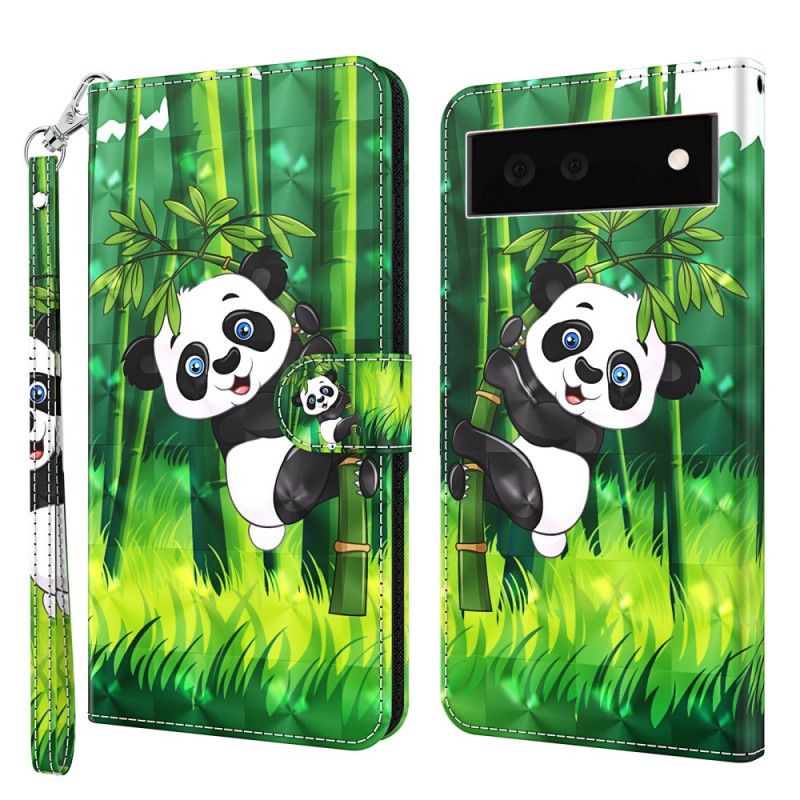 Læder Cover Google Pixel 6 Panda Og Bambus