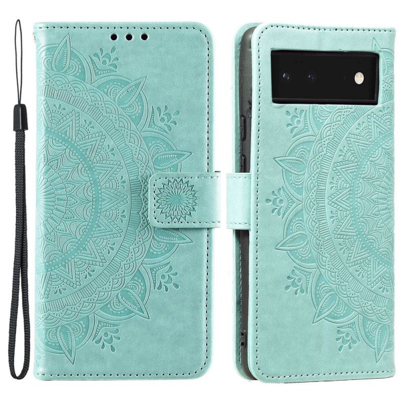 Læder Cover Google Pixel 6 Telefon Etui Mandala Søn