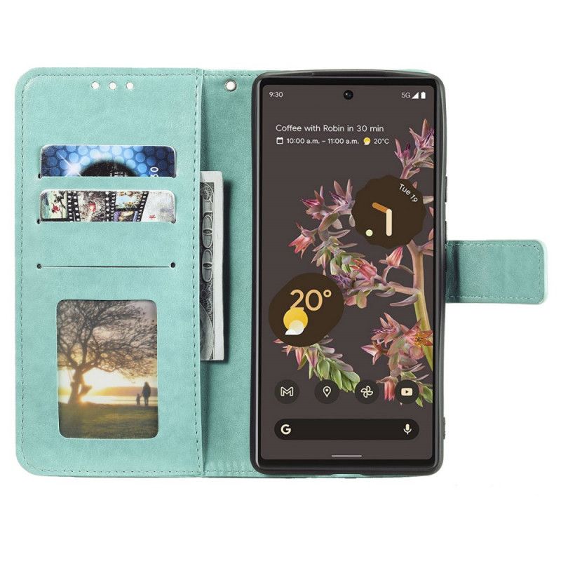 Læder Cover Google Pixel 6 Telefon Etui Mandala Søn