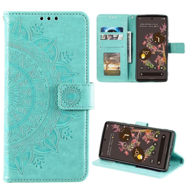 Læder Cover Google Pixel 6 Telefon Etui Mandala Søn