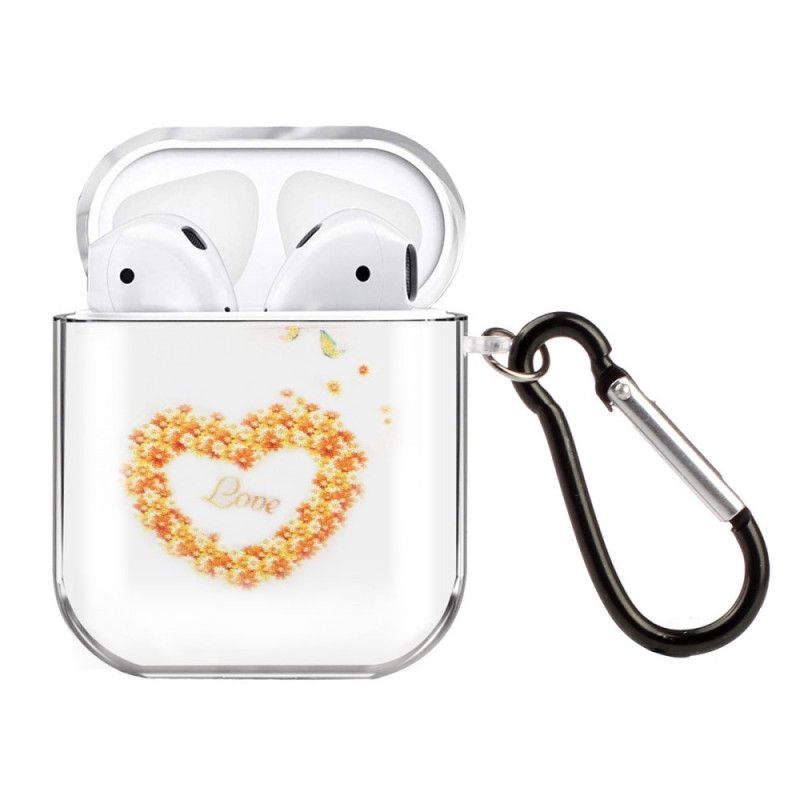 Cover AirPods Lyserød Gennemsigtig Silikone Hjerteserie