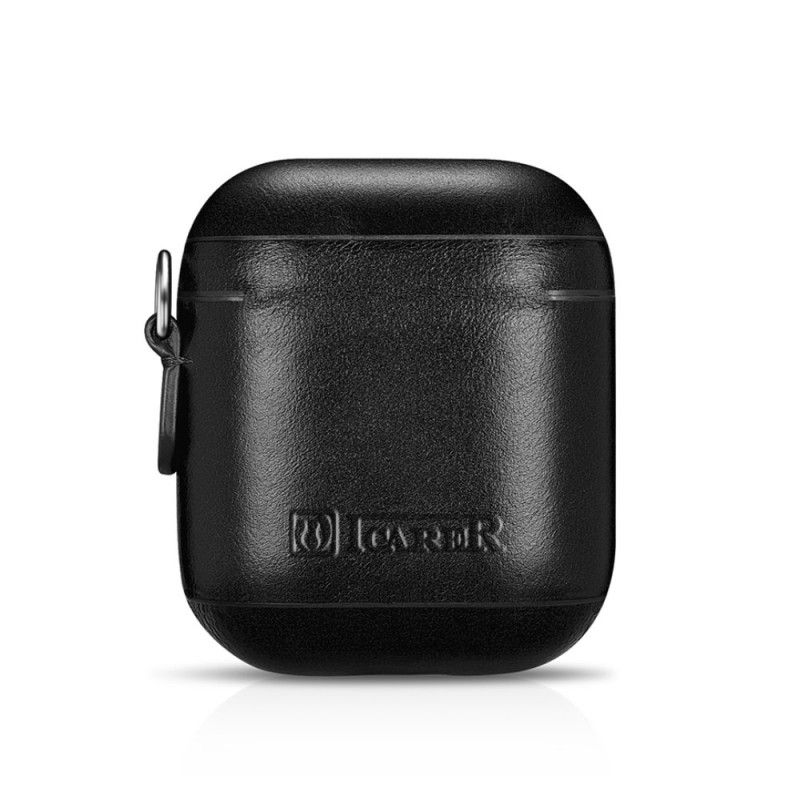 Cover AirPods Sort Ægte Læder Med Icarer Rem