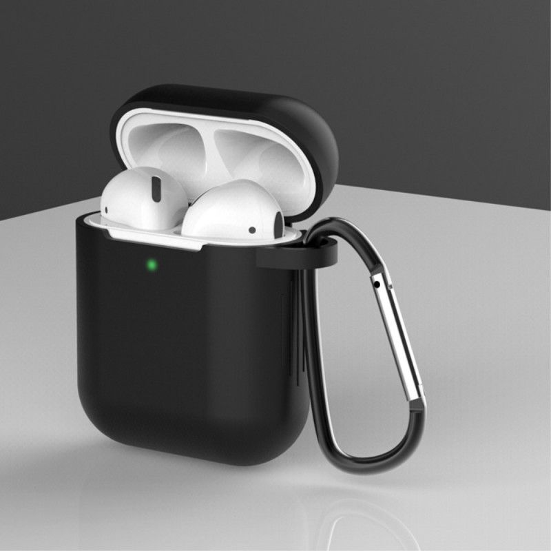 Cover AirPods Sort Designfarver Med Karabinhage