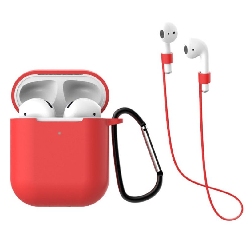 Cover AirPods Sort Med Karabinhage Og Snor