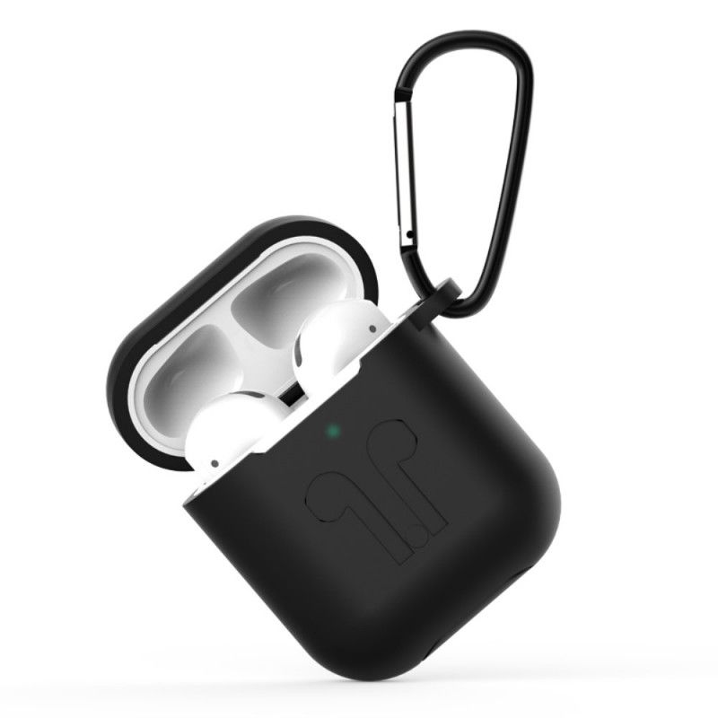 Cover AirPods Sort Øretelefon Design Med Karabinhage