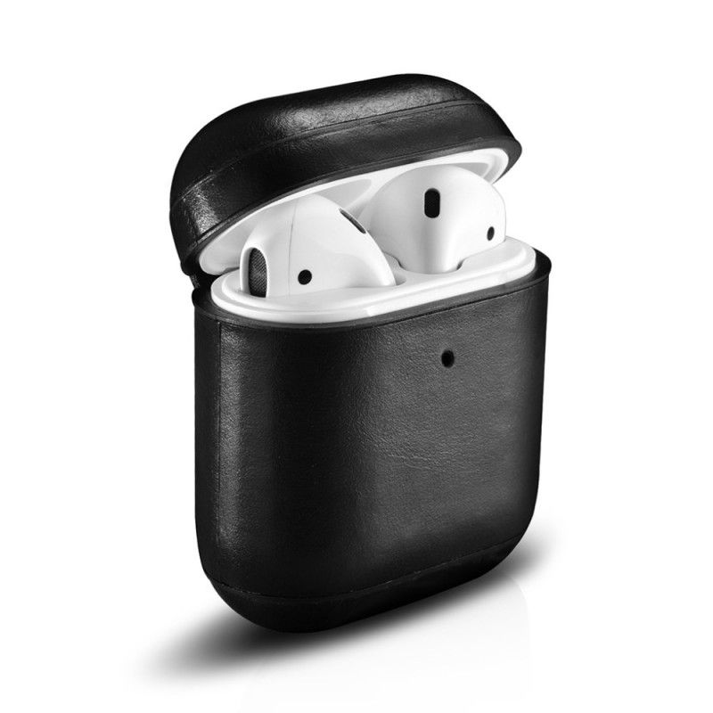 Cover for AirPods Sort Ægte Icarer Læder