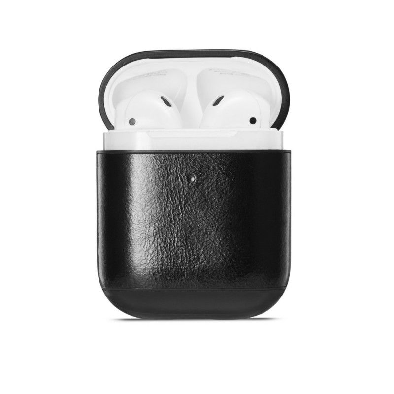 Cover for AirPods Sort Ægte Læder