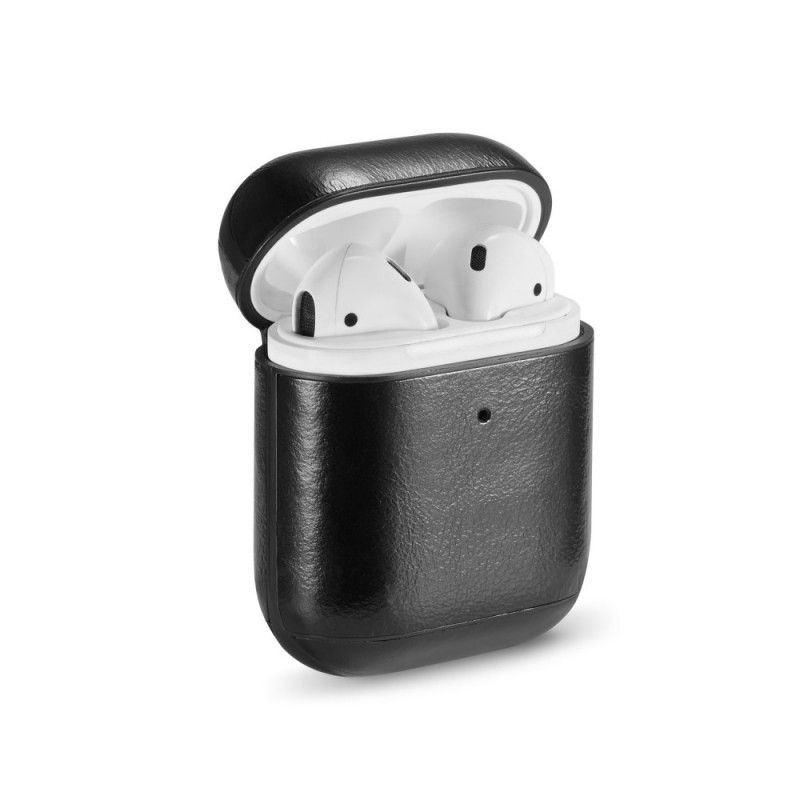 Cover for AirPods Sort Ægte Læder