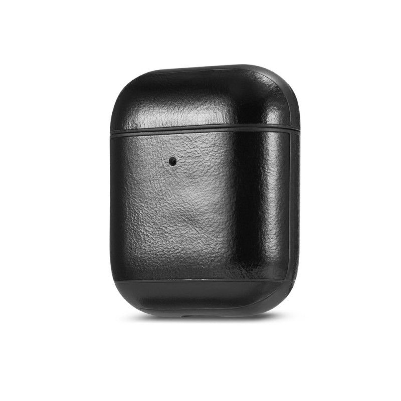 Cover for AirPods Sort Ægte Læder