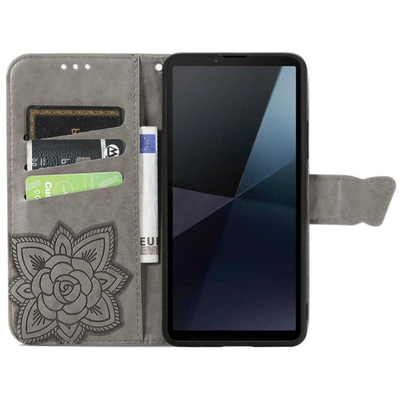 Flip Cover Sony Xperia 10 Vi Barok Sommerfugl Med Rem