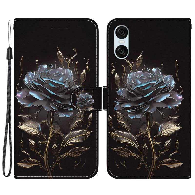 Flip Cover Sony Xperia 10 Vi Sort Rose Med Rem