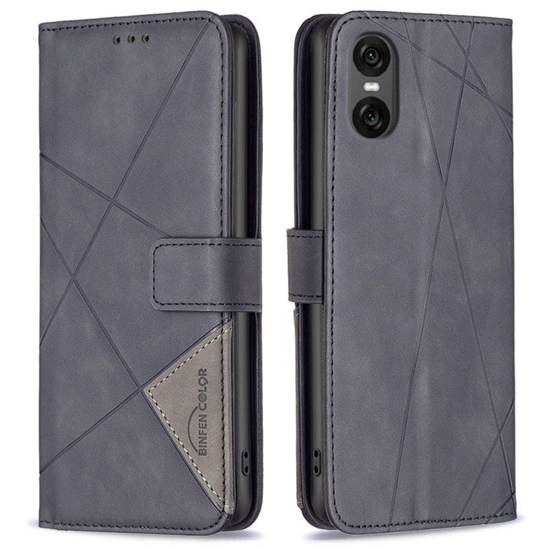 Læder Cover Sony Xperia 10 Vi Telefon Etui Binfen Farve Geometrisk Mønster