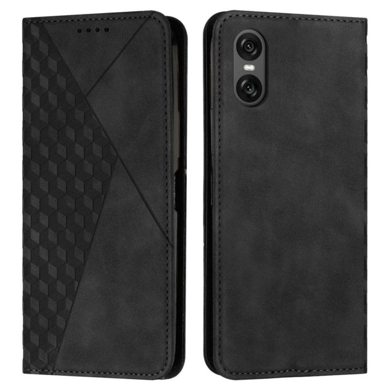 Læder Cover Sony Xperia 10 Vi Telefon Etui Diamanttryk Med Rem