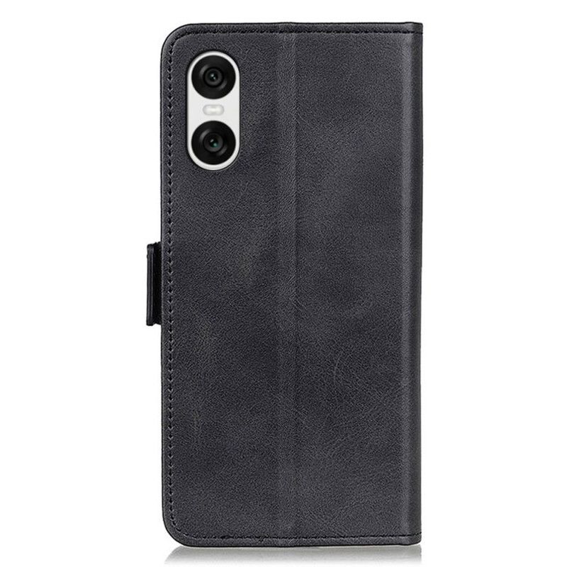 Læder Cover Sony Xperia 10 Vi Telefon Etui Dobbeltlås